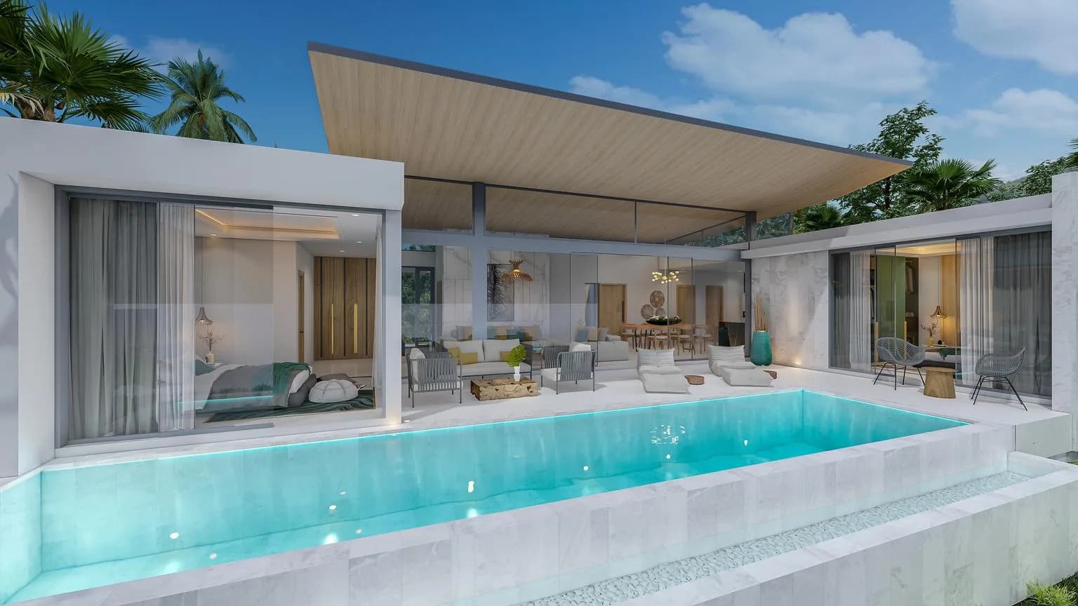 New boutique off plan development of four 2 and 3 bedroom villas designed by an award winning team in the picturesque area of Laem Set-VIL0043 — view 1