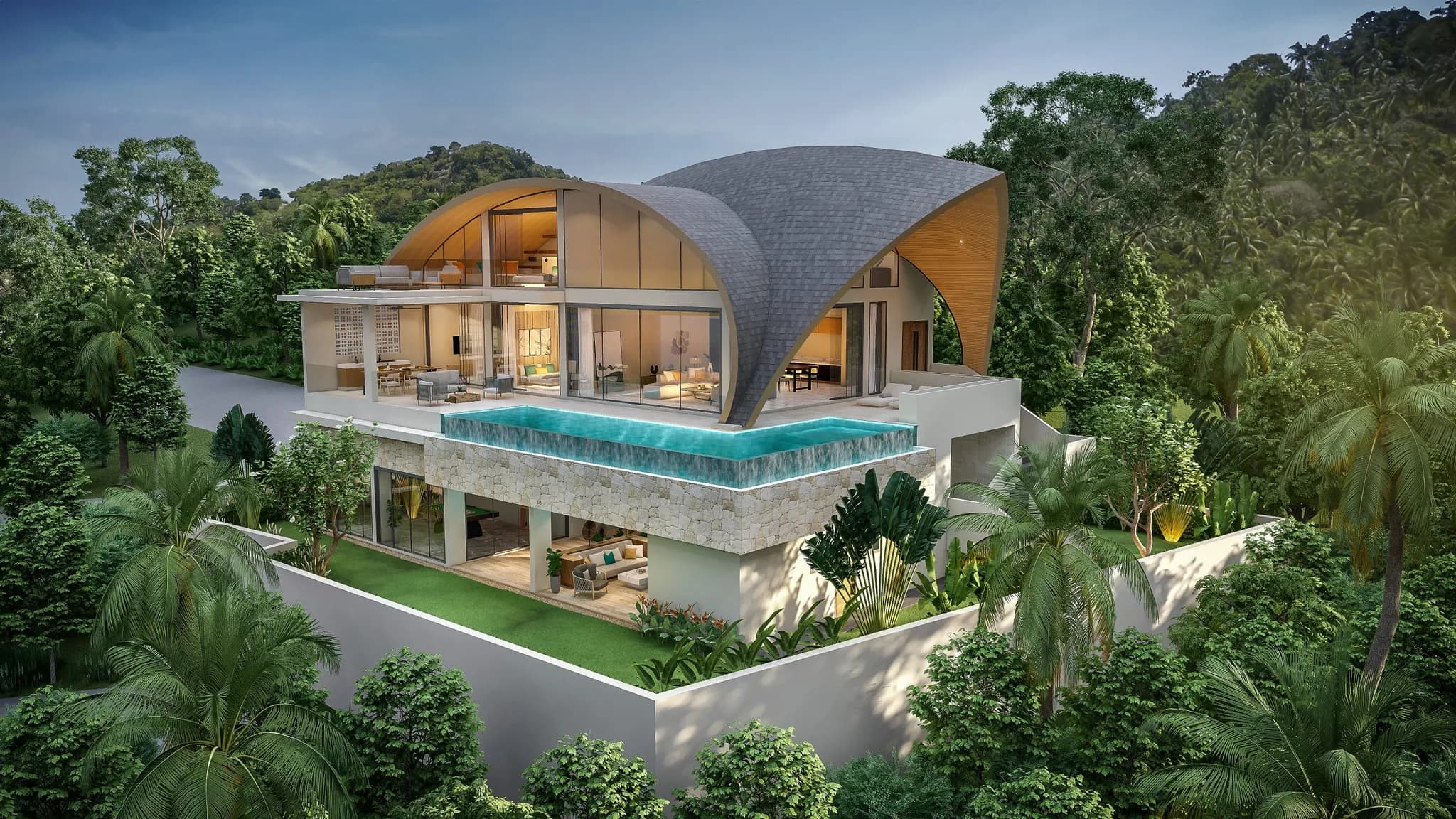 Unique award winning 3 bedroom villa with stunning sea views in Bang Por – VIL0352 — view 1