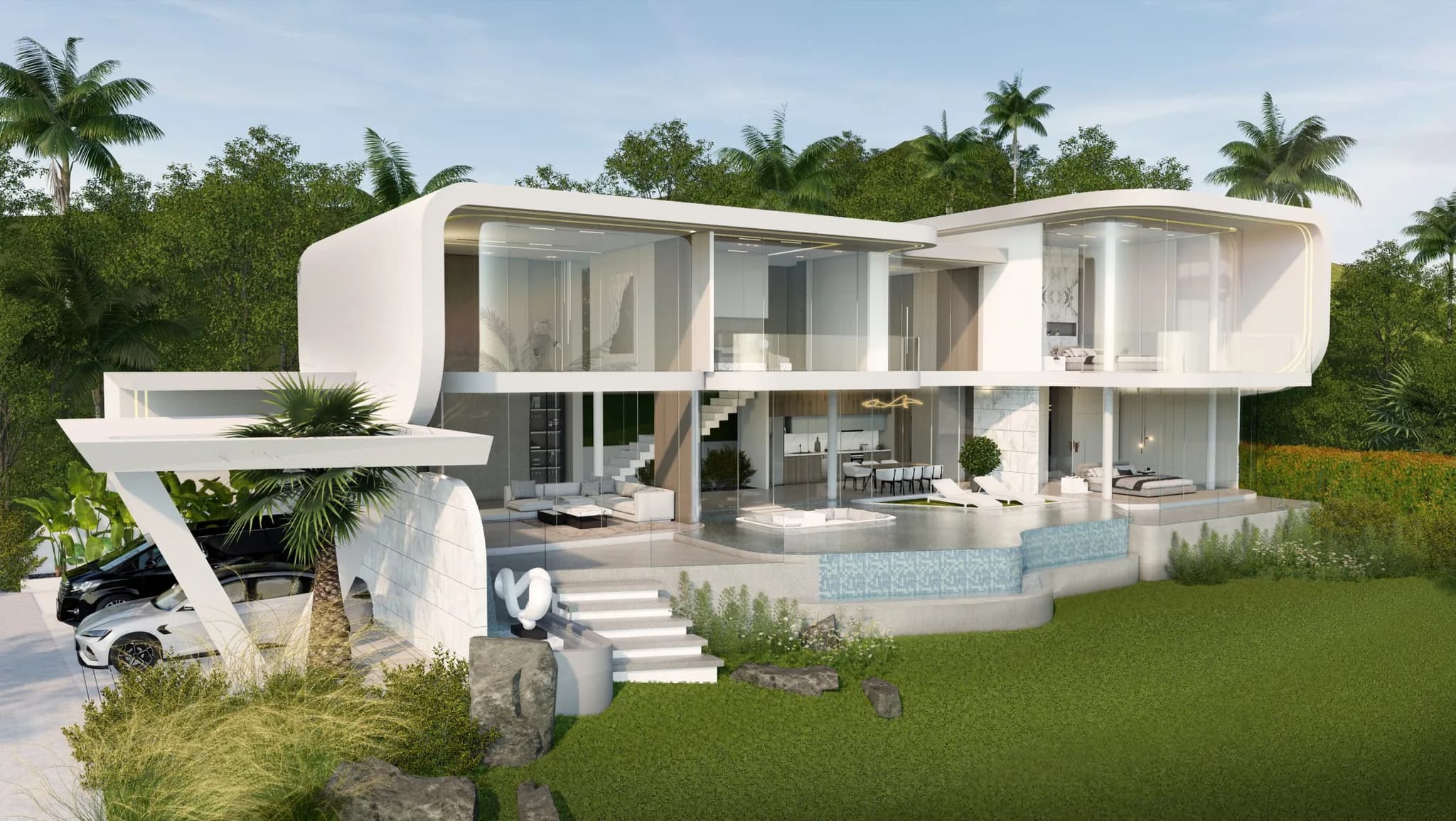 Modern off plan 3 and 4 bedroom villas with sea view in the hills of Bophut – VIL0399 — view 1