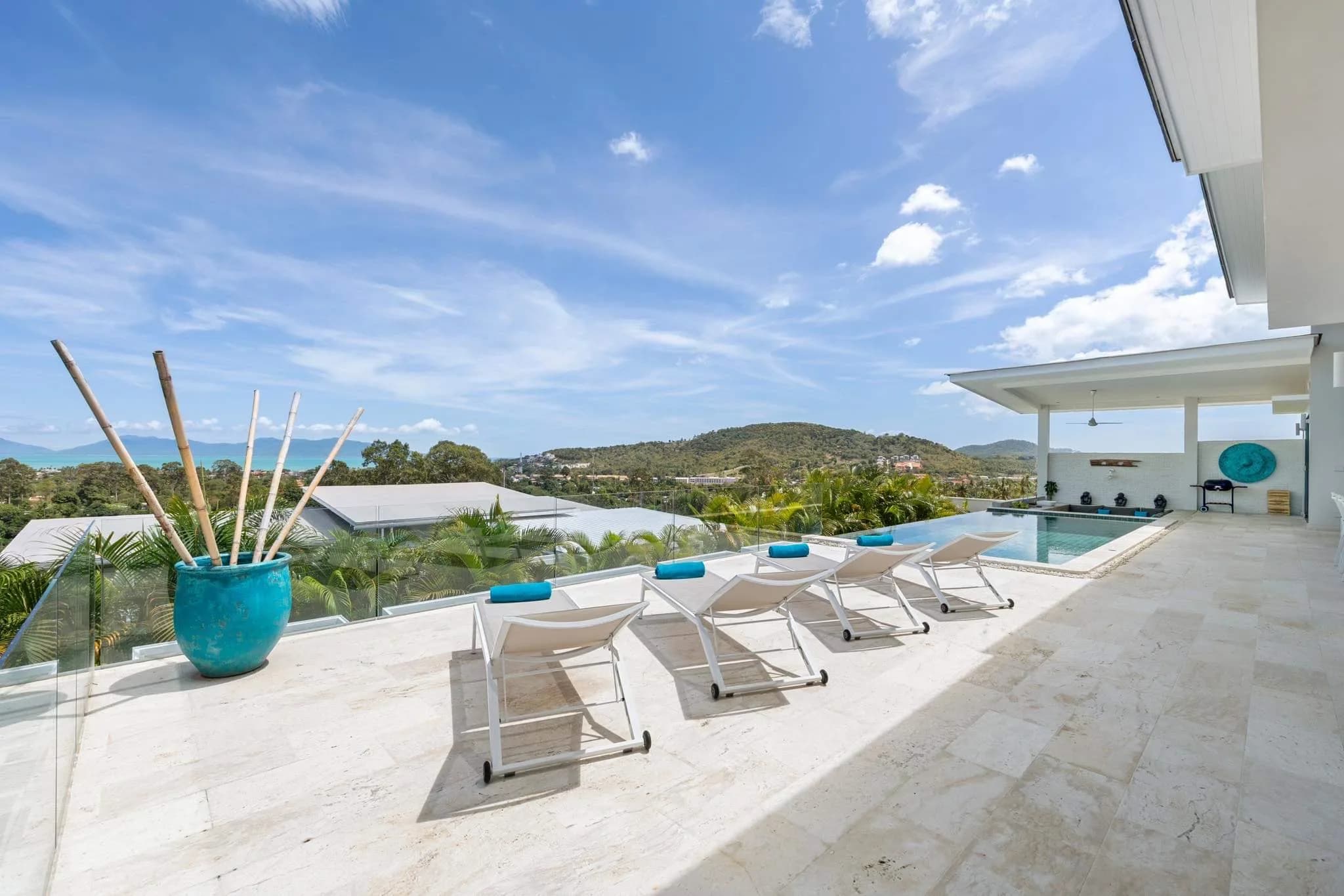 modern 3 bedroom sea view villa in the hills of Bophut – VIL0404 — view 1