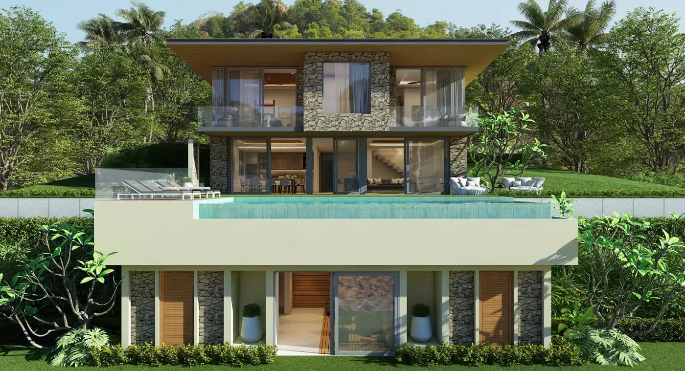 Breathtaking 4 bedroom villa with a million dollar sea view in Choeng Mon – VIL0427 — view 1