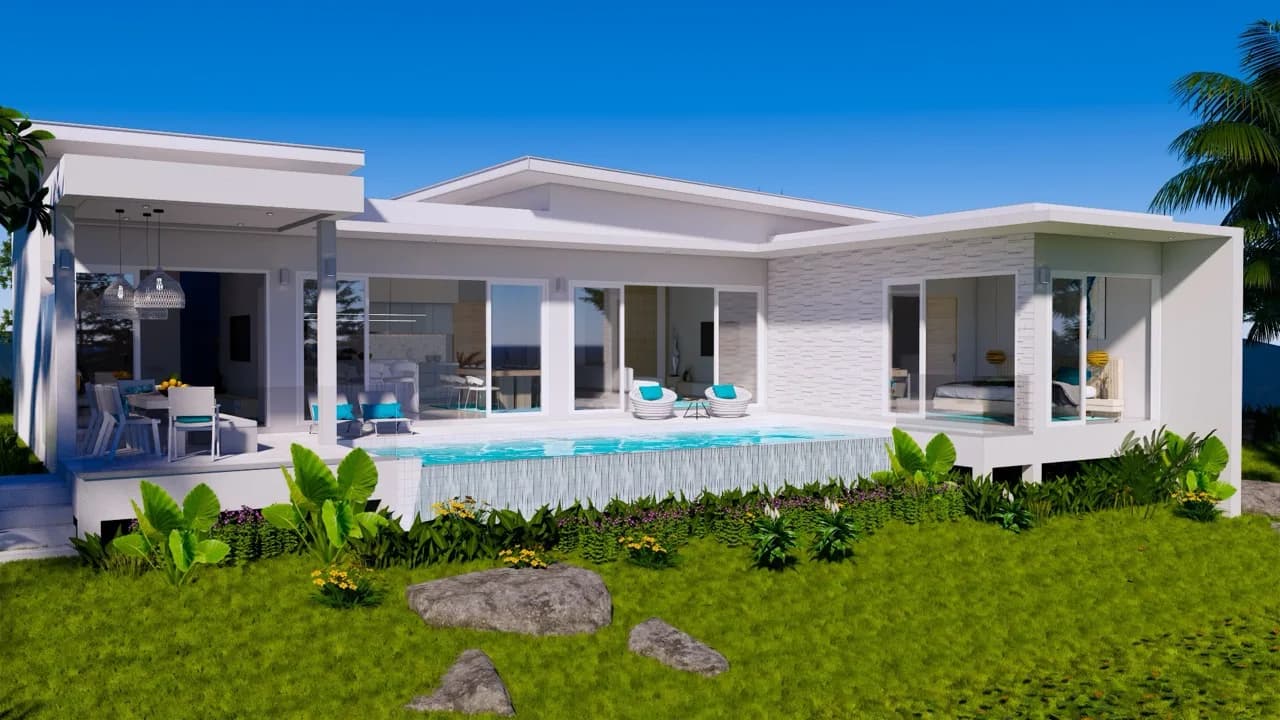 3 bedroom villas with a private pool and sea view in Plai Laem – VIL0461 — view 1