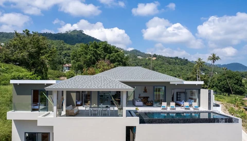 Newly built modern 4 bedroom villa with a partial sea view a short walk from Chaweng Noi beach – VIL0474 — view 1
