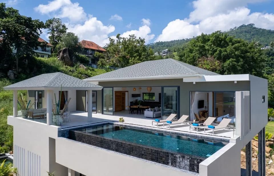 Newly built modern 4 bedroom villa with a partial sea view a short walk from Chaweng Noi beach – VIL0474 — thumbnail 2