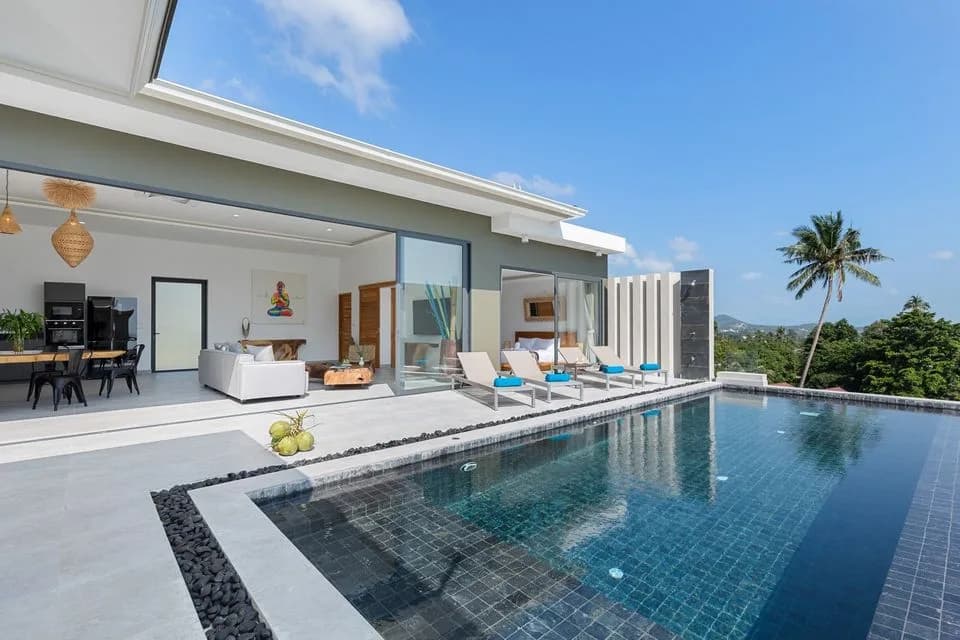 Newly built modern 4 bedroom villa with a partial sea view a short walk from Chaweng Noi beach – VIL0474 — thumbnail 6