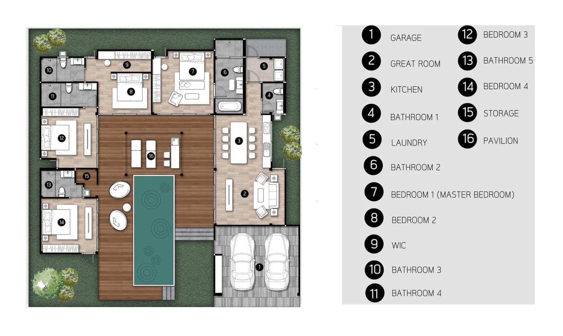 4 Bedroom tropical villas with a private pool 700 meters from Maenam beach – VIL0580 — thumbnail 5