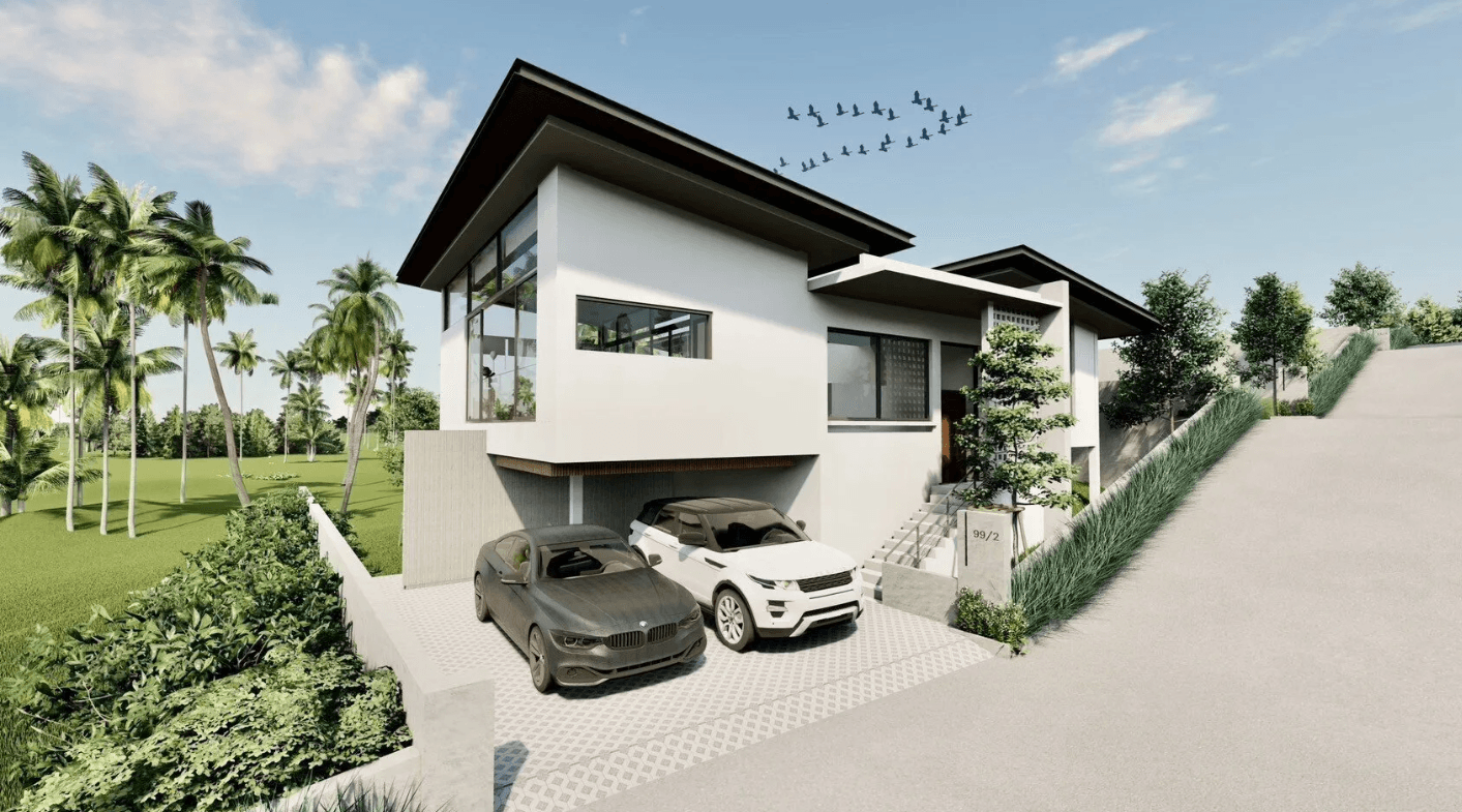 3 Bedroom villas with a private pool and mountain view in Maenam area – VIL0546