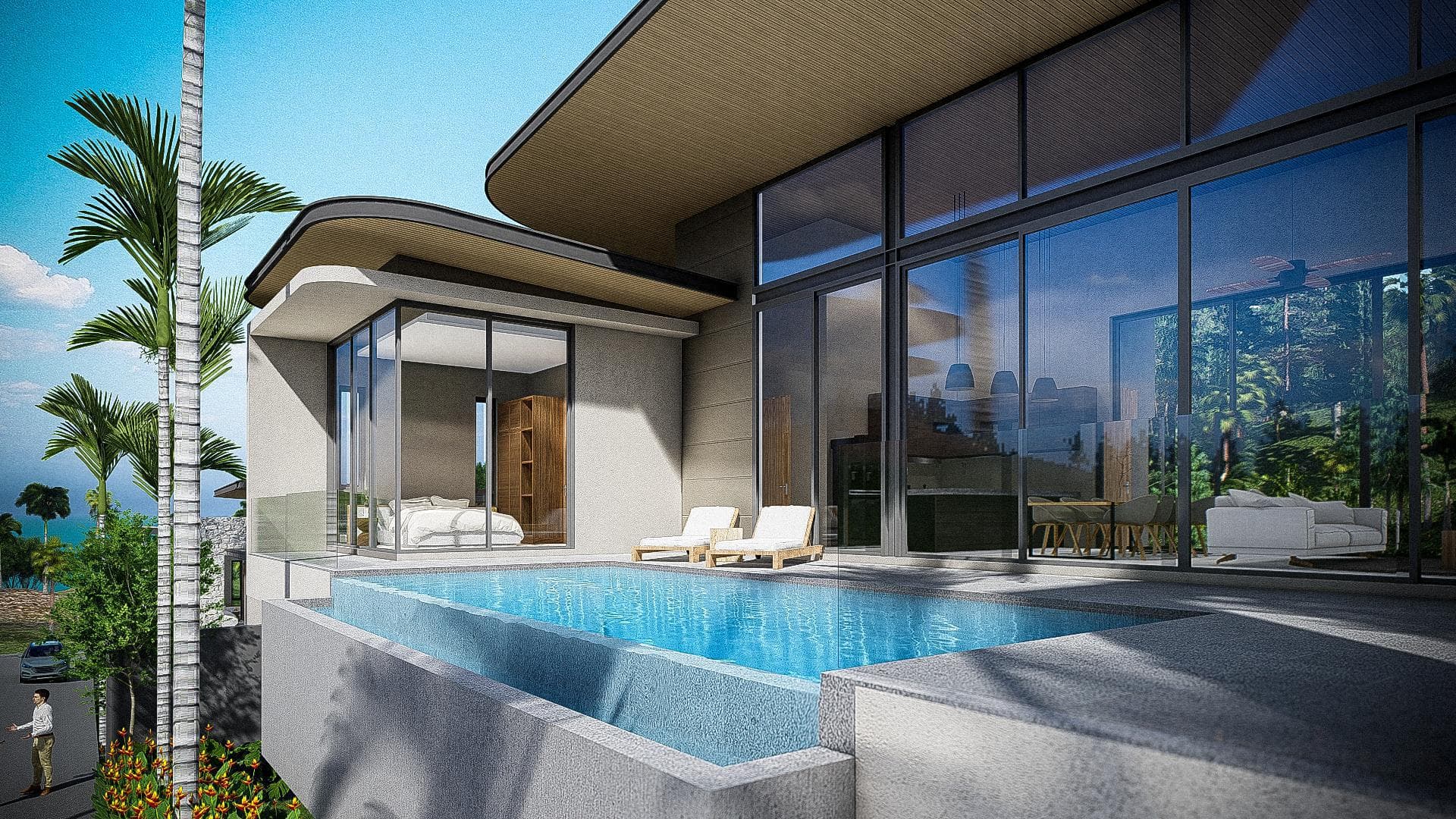 Modern 3 Bedroom villas with a private pool 5 minute drive from Maenam beach – VIL0536