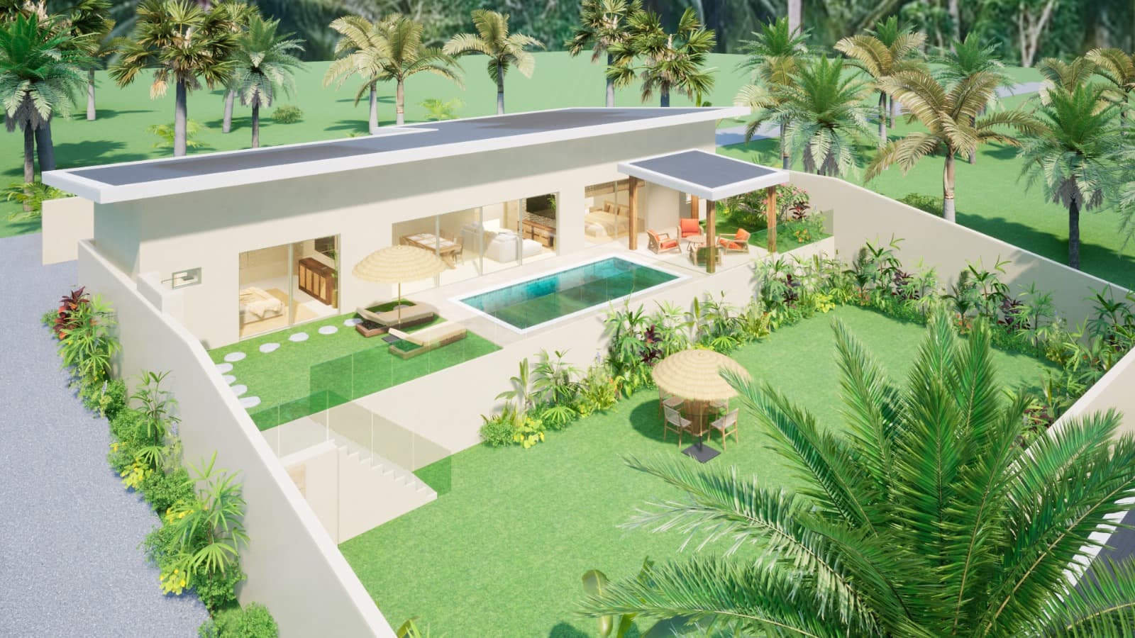 3 Bedroom villas with a private pool and a big garden in Maenam area – VIL0644