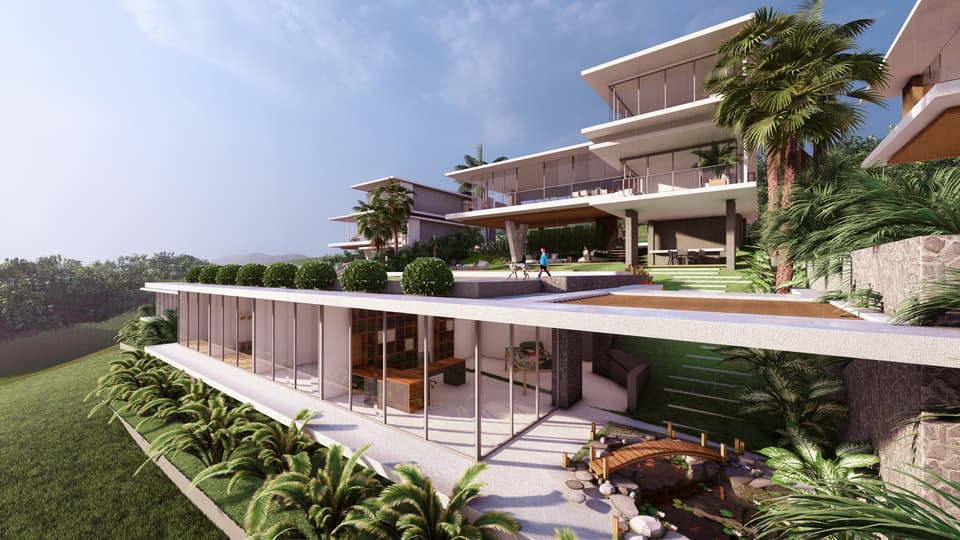 Exclusive Rainforest Courtyard Villa with 5 bedrooms and sea views in Bang Por – VIL0609