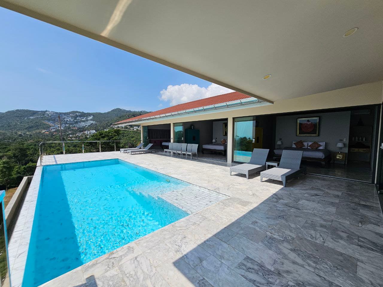 Modern 3 bedroom villa with stunning sea view only 4 minute drive from Chaweng Noi beach – VIL0470
