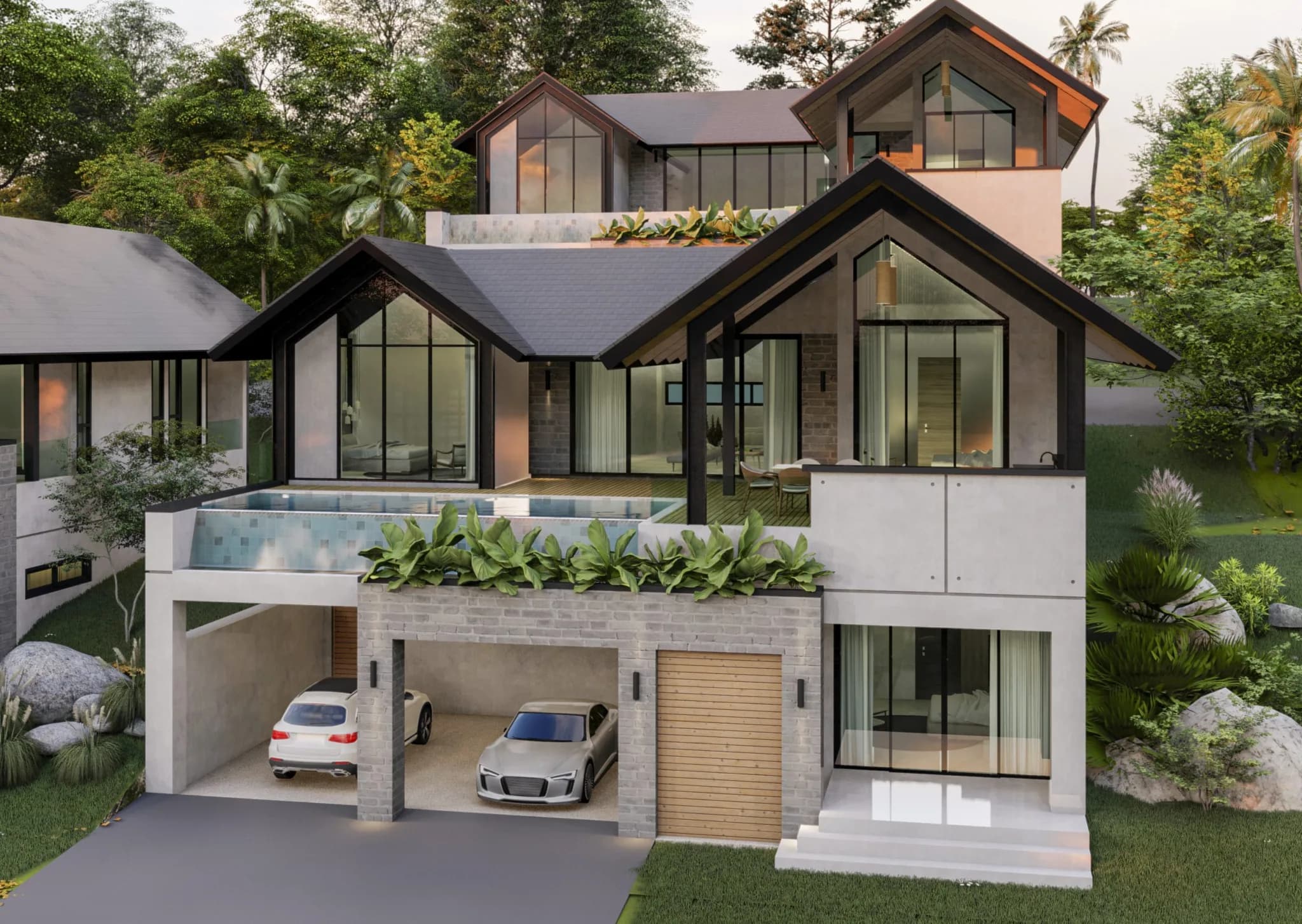 off plan 3 and 4 bedroom villas with a sea view in a peaceful Namuang area-VIL0025 — view 1