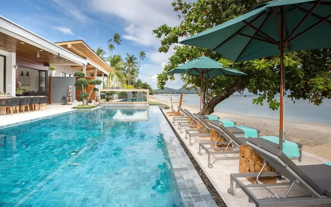 Exquisite Balinese style 7 bedroom pool villa on the beach in Laem Sor-VIL0160