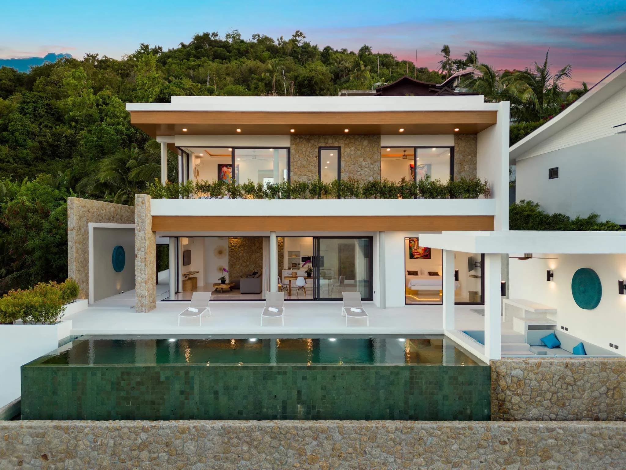 High quality exceptional 3 bedroom sea view villa with a private pool in Bophut – VIL0233 — view 1