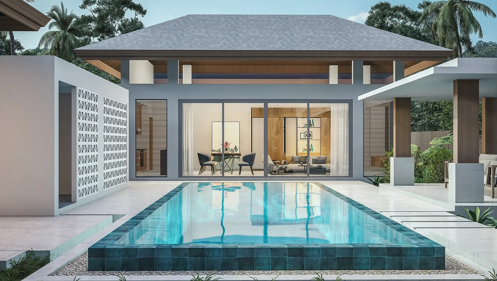 Bali style 3 bedroom private pool villa in Lamai – VIL0251 — view 1