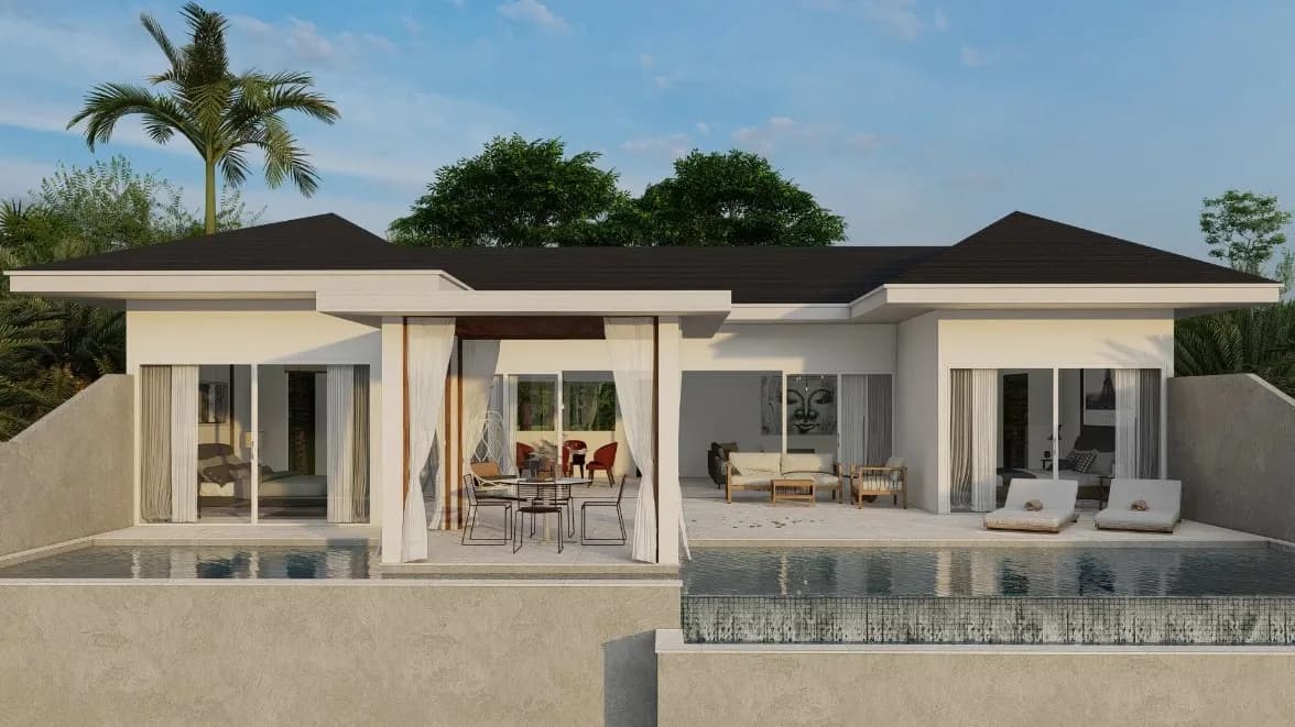Off plan 2 bedroom sea view villa in Lamai – VIL0295 — view 1