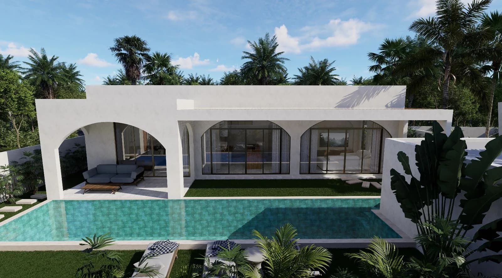 Stylish Bali style 3 bedroom villas with a private pool and a large plot in Maenam – VIL0322 — view 1