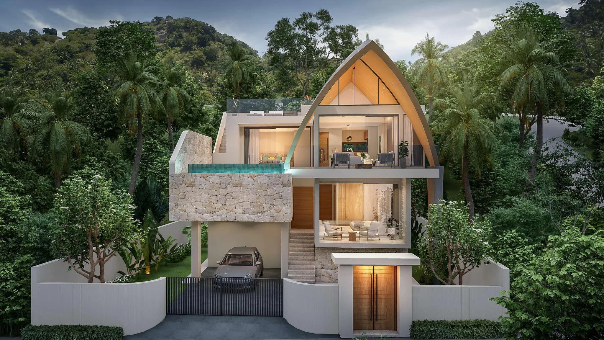 Unique beautiful 3 bedroom villas with stunning sea views 200 m from Bang Por beach – VIL0354 — view 1