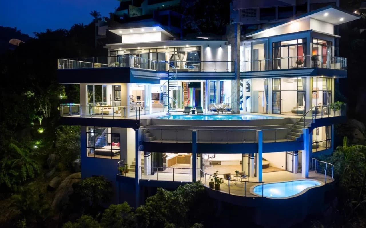 Huge 6 bedroom sea view villas with 2 private pools in Chaweng Noi – VIL0406 — view 1