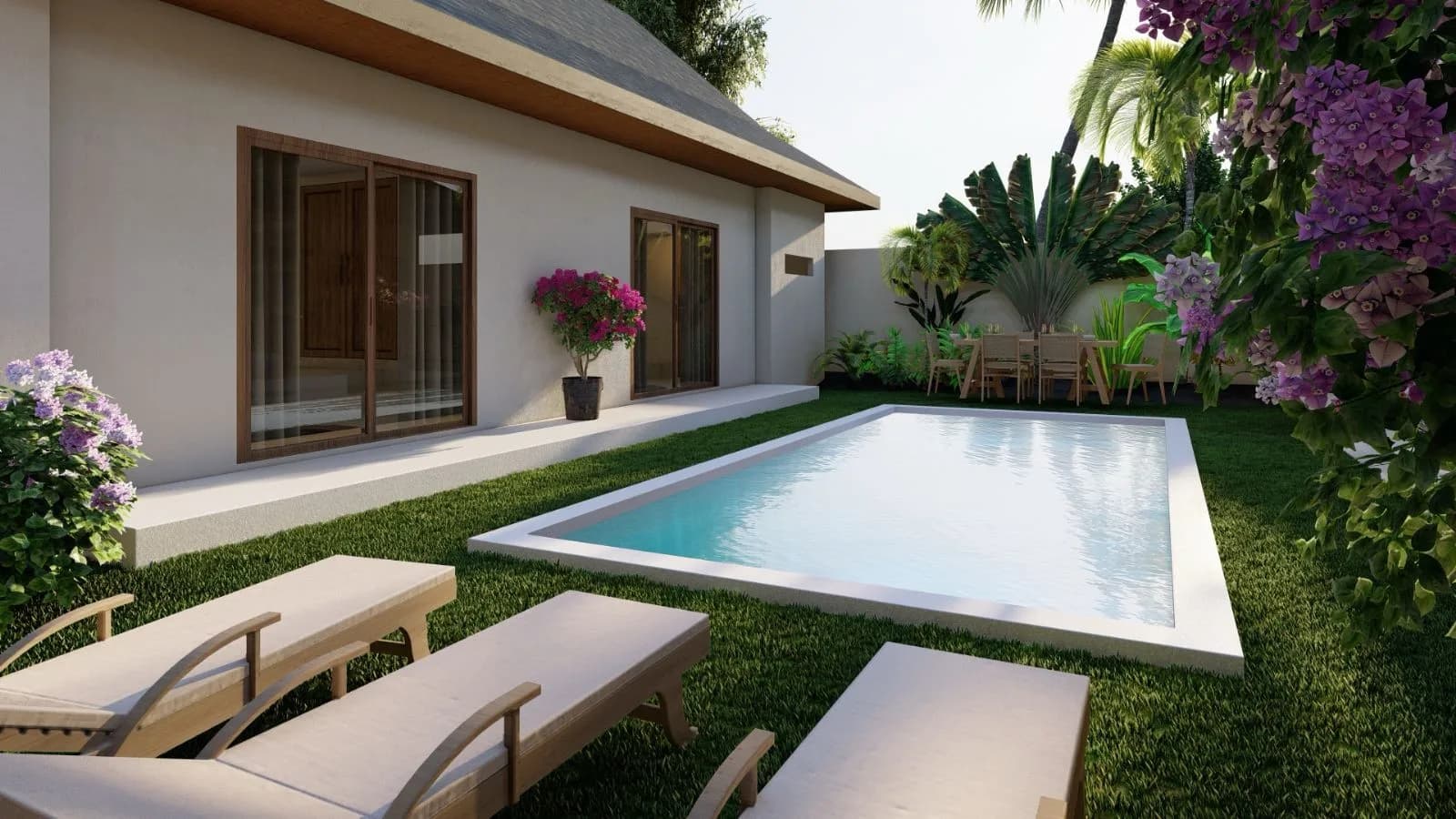 Affordable Bali style 3 bedroom private pool villas in Lamai – VIL0407 — view 1