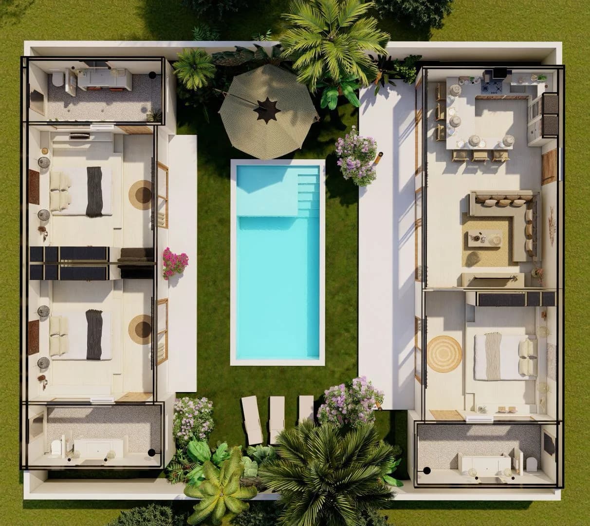 Affordable Bali style 3 bedroom private pool villas in Lamai – VIL0407 — thumbnail 3