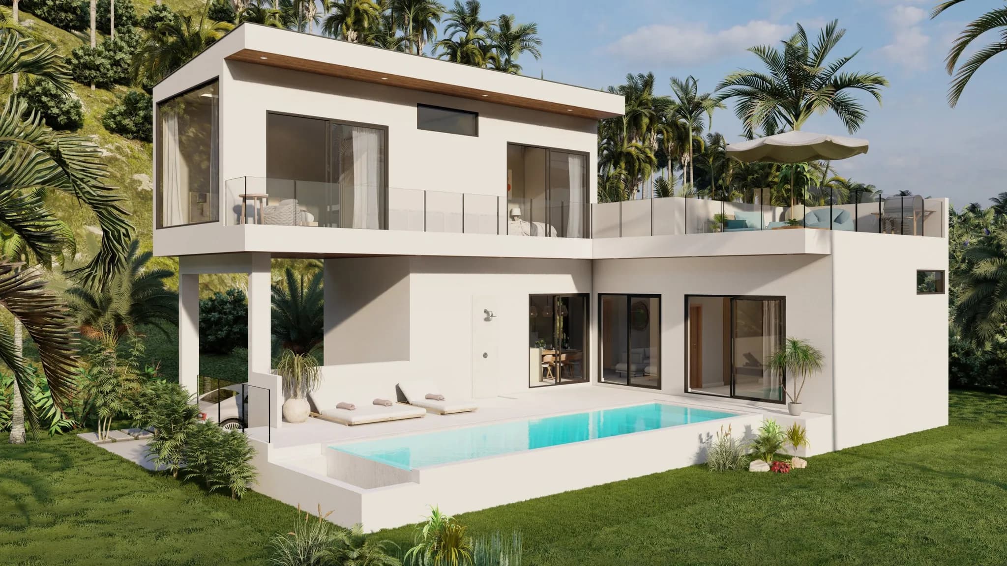 Affordable 3 bedroom private pool villas in a high demand Bophut area – VIL0410 — vue 1