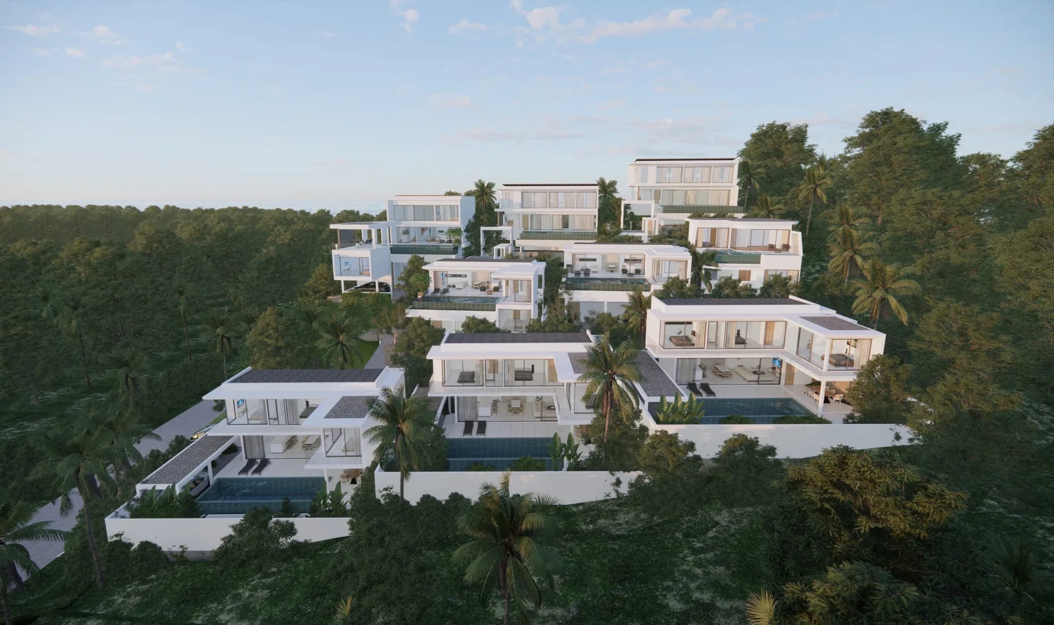 New project of contemporary 3 bedroom villas 10 minute walk from Chaweng Noi beach – VIL0433 — view 1