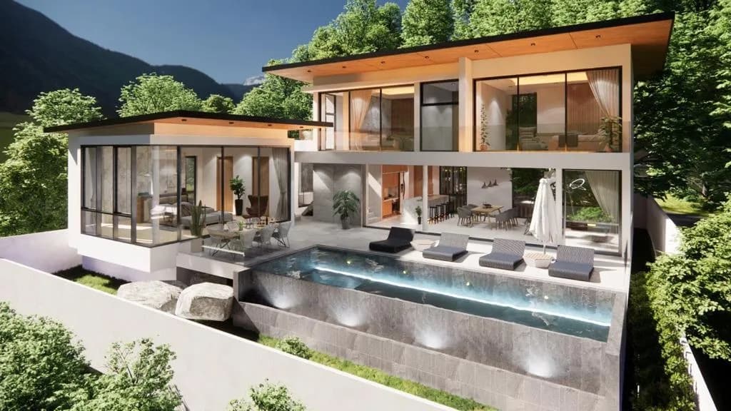 Spacious beautiful 3 bedroom villas in Bophut with panoramic sea views – VIL0438 — view 1