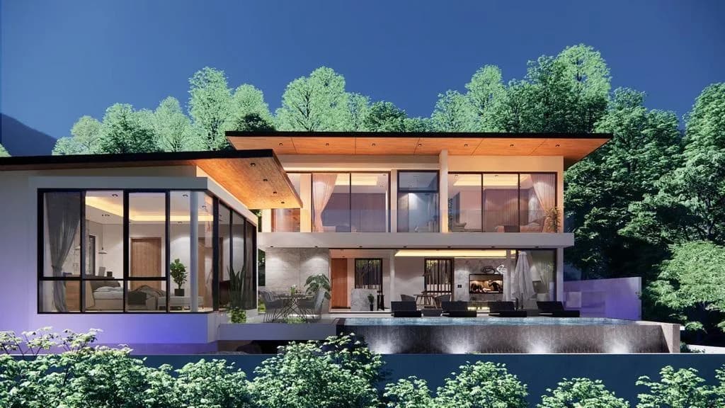 Spacious beautiful 3 bedroom villas in Bophut with panoramic sea views – VIL0438 — thumbnail 3