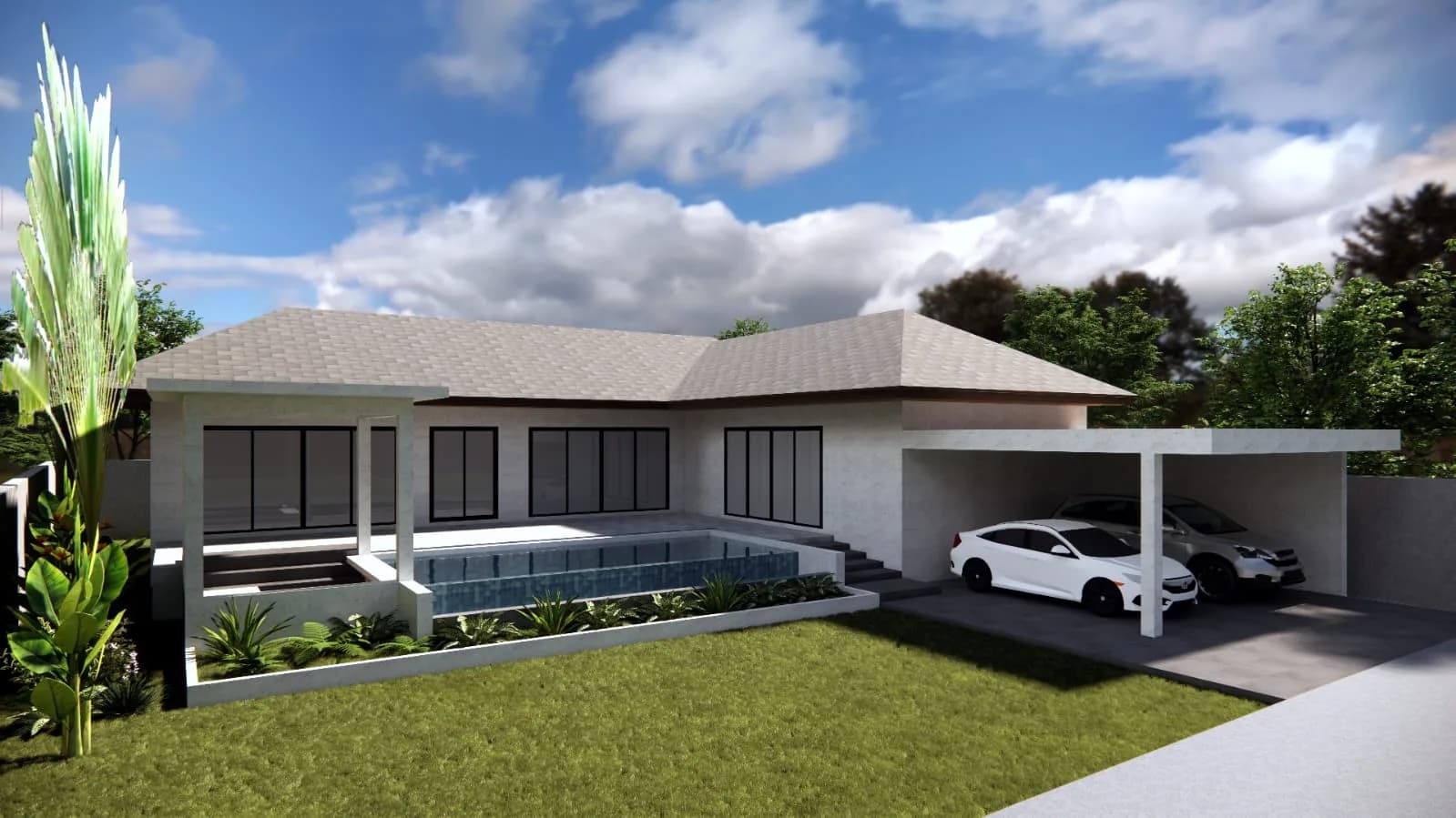 Bali style villa with a private pool and a large plot in Maenam – VIL0447 — view 1