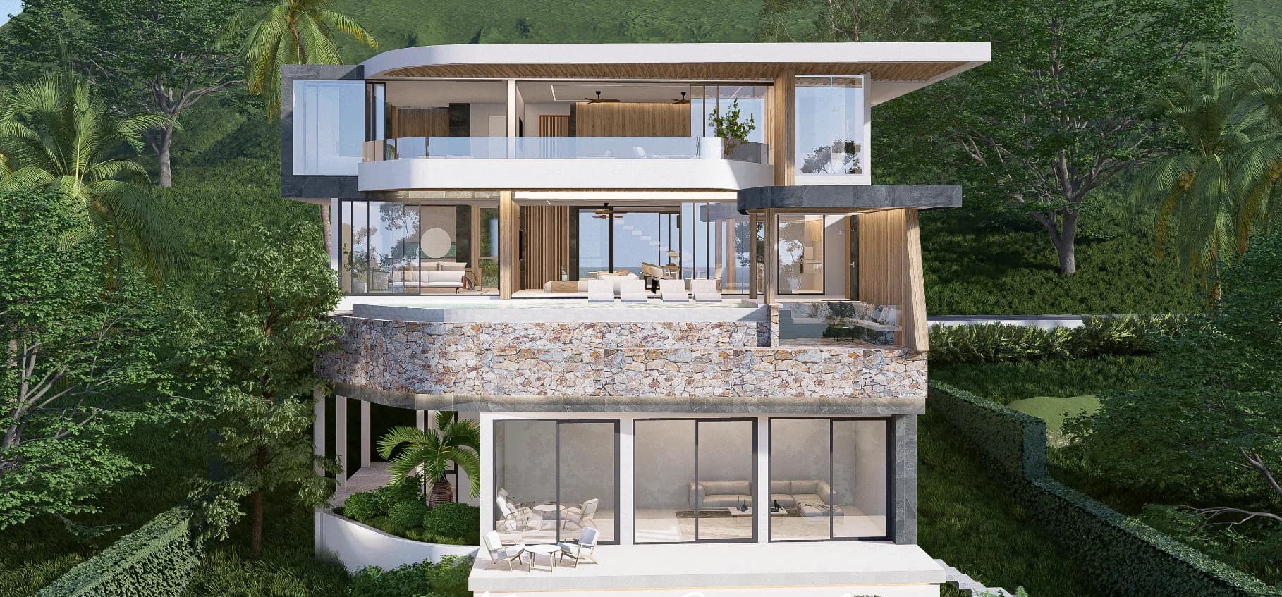 Luxury and unique 4 bedroom villa with sea views in the secured residence in Maenam – VIL0453 — thumbnail 5