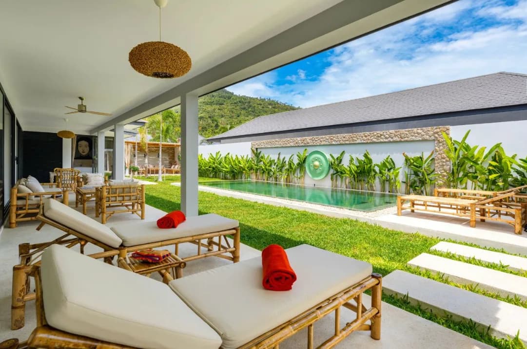 Bali style 3 bedroom villa with a private pool and big garden in Maenam – VIL0466 — view 1