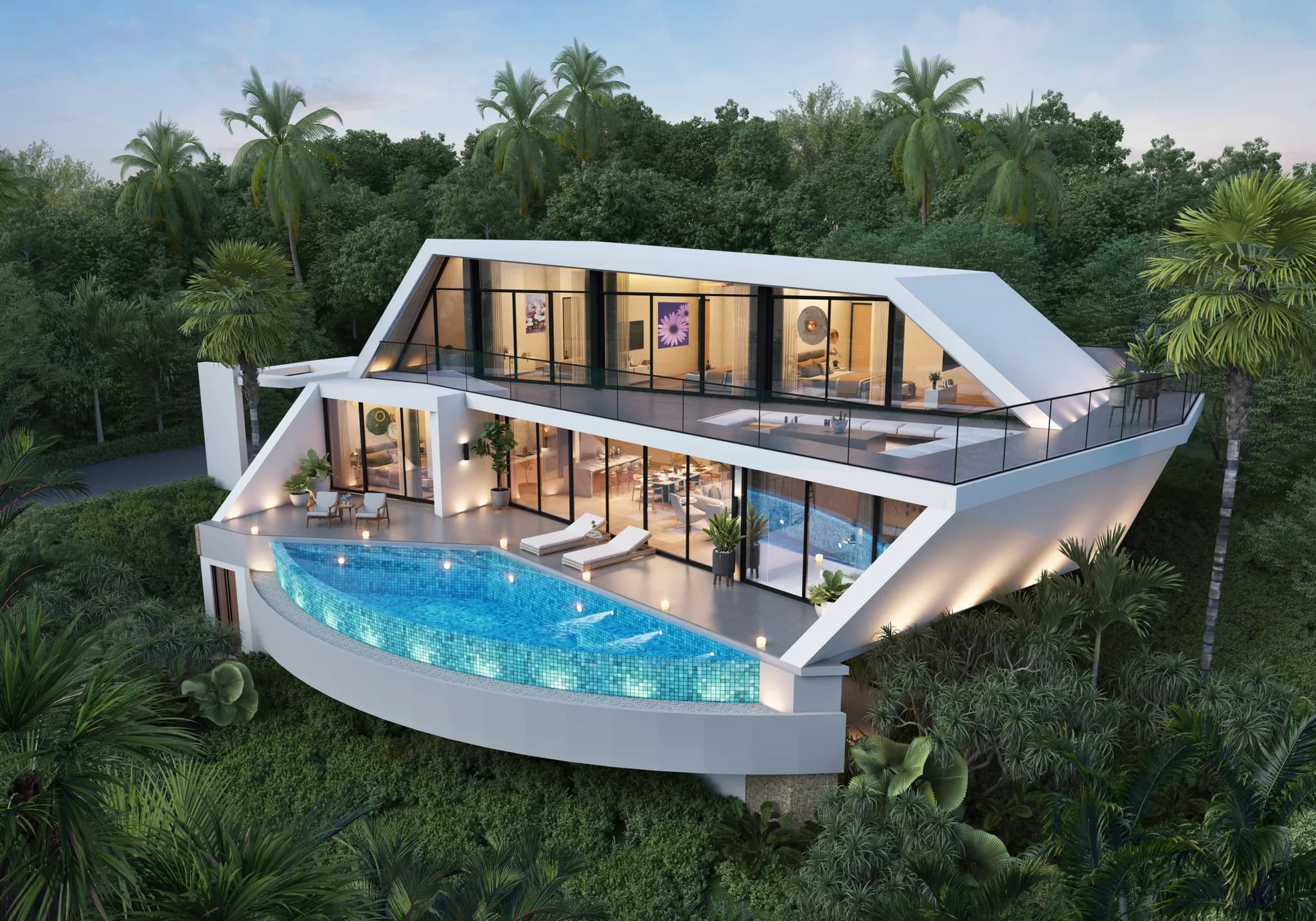 Modern and spacious 5 bedroom villas with sea view and Phangan views in Bophut area – VIL0483 — view 1