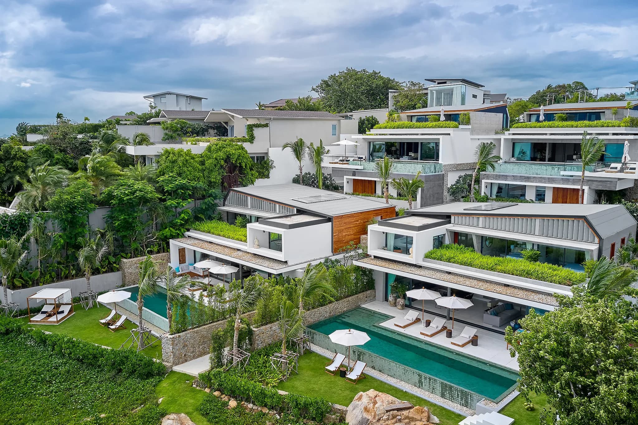 Exclusive estate of four beachfront villas in Plai Laem area – VIL0518 — vue 1