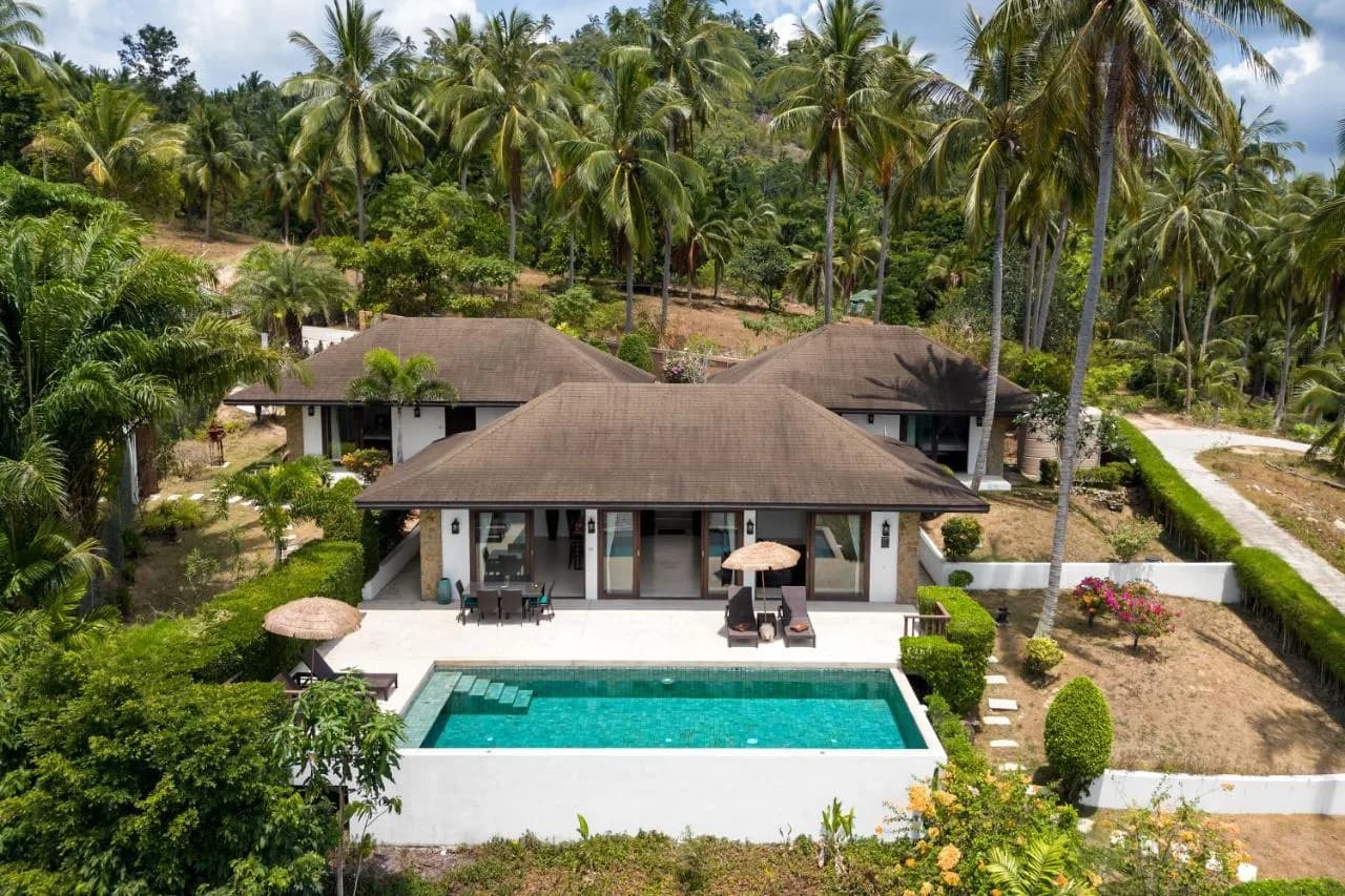 Balinese style 3 bedroom sea view villa on the hills of Chaweng Noi – VIL0551 — view 1