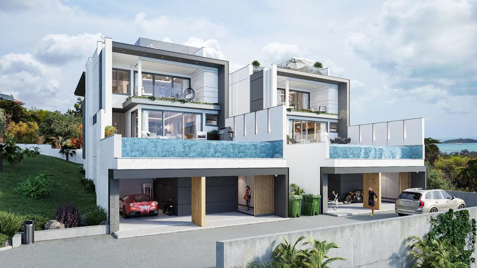 4 Bedroom sea view villa with cinema and roof top terrace next to Choeng Mon beach – VIL0568 — view 1