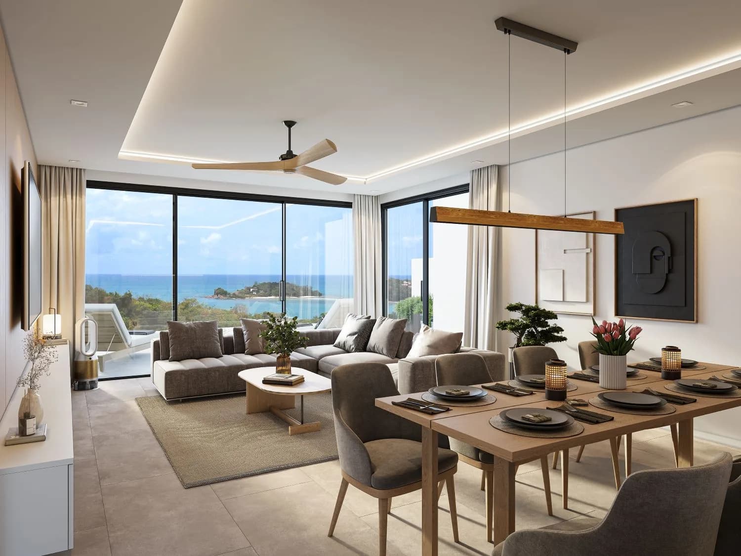 4 Bedroom sea view villa with cinema and roof top terrace next to Choeng Mon beach – VIL0568 — thumbnail 3