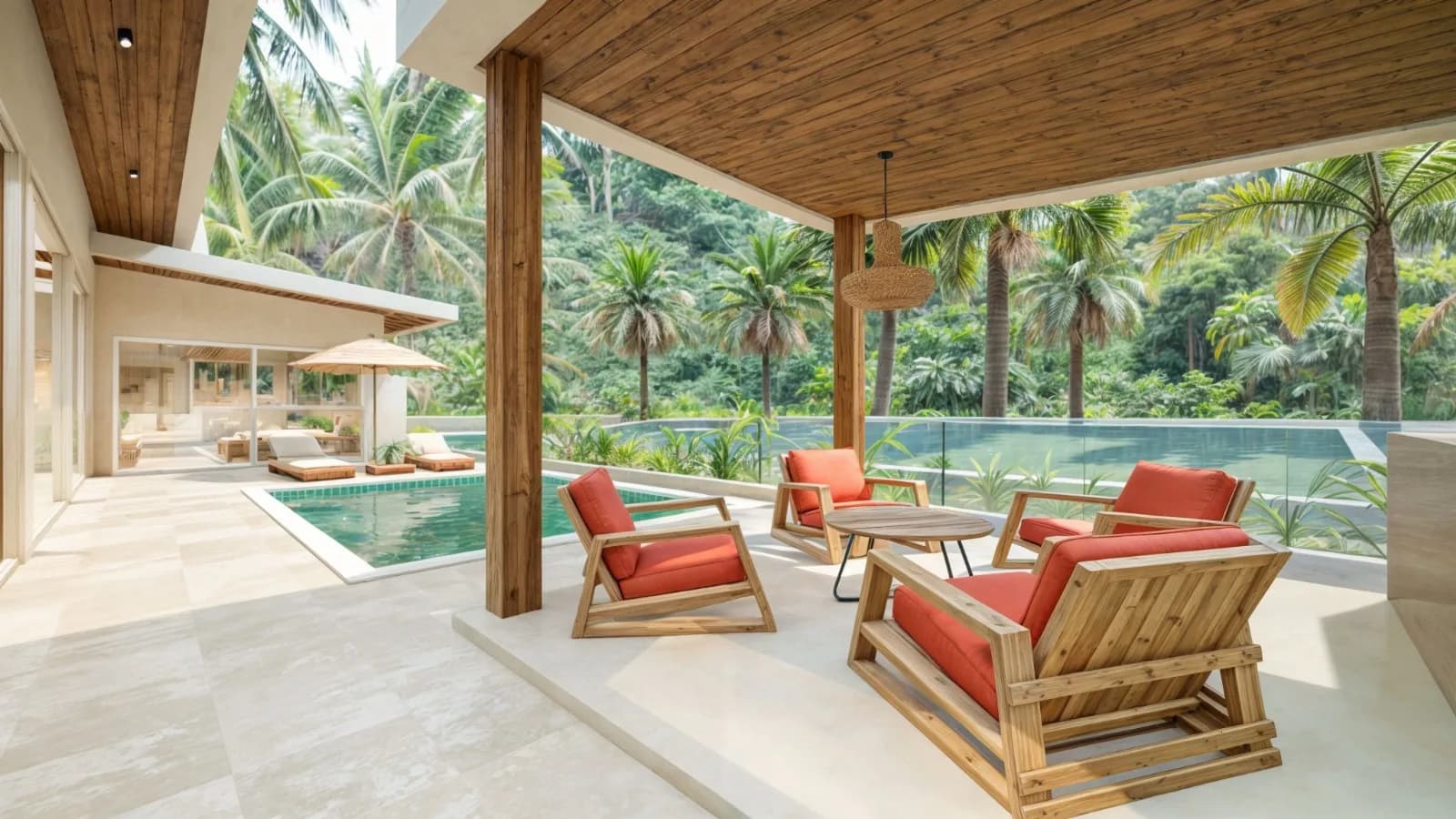 Affordable 2 bedroom Bali style villas with a charming jungle view in Maenam – VIL0579 — view 1