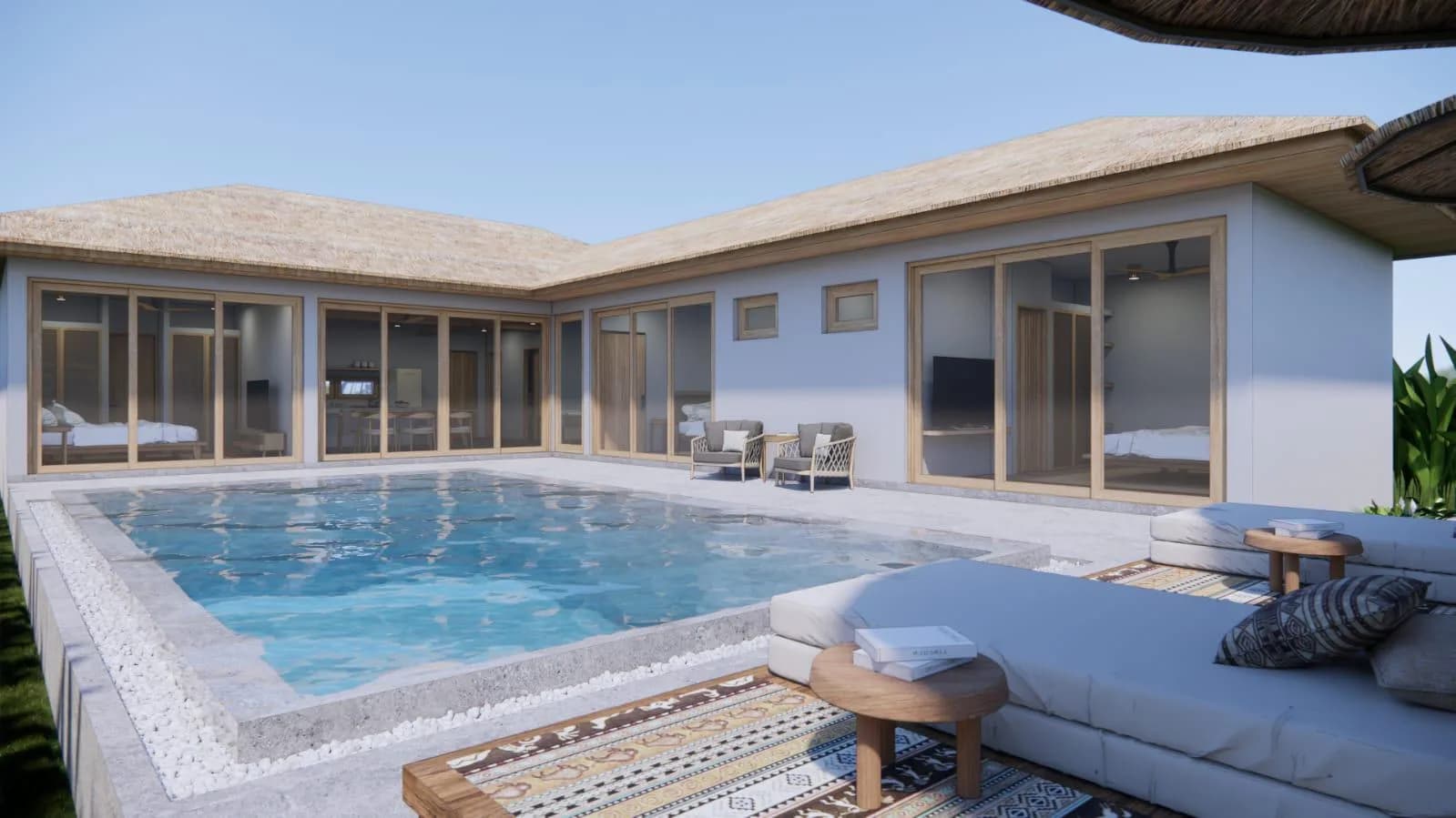 3 Bedroom villas in a charming Bali style 3 minute drive to 2 beaches – VIL0631