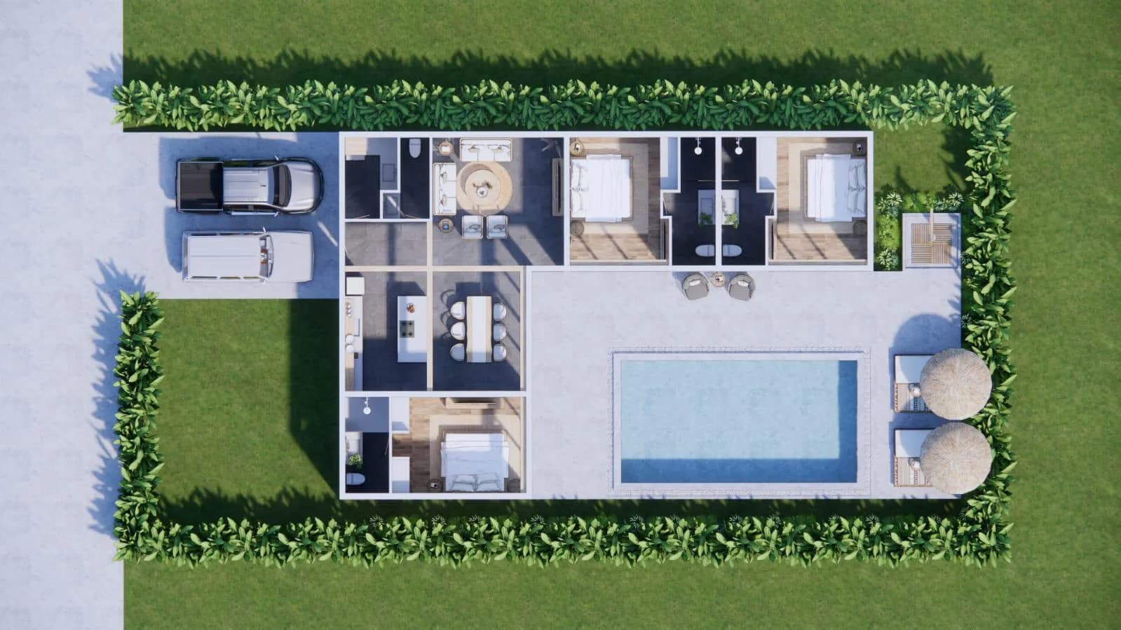 3 Bedroom villas in a charming Bali style 3 minute drive to 2 beaches – VIL0631 — thumbnail 5